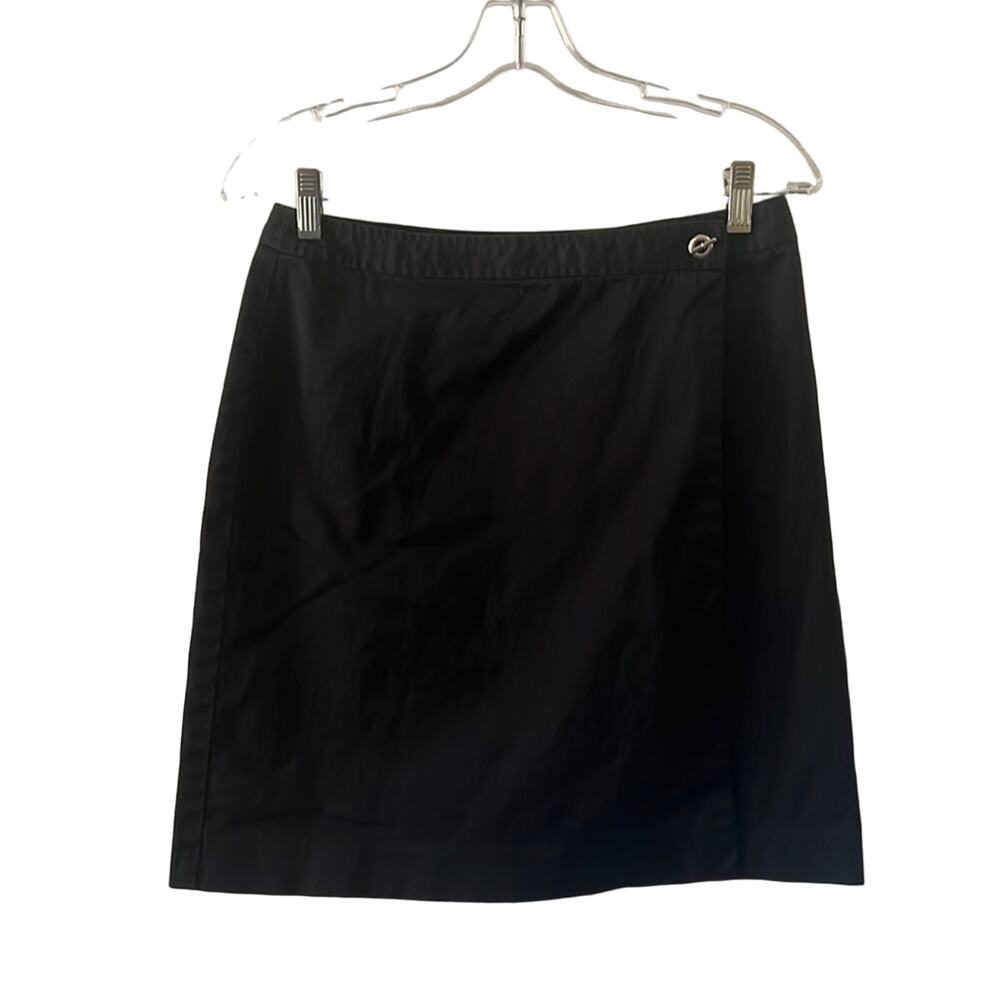 Ann Taylor Black Casual Wrap Skirt Woman Size 6 Above Knee